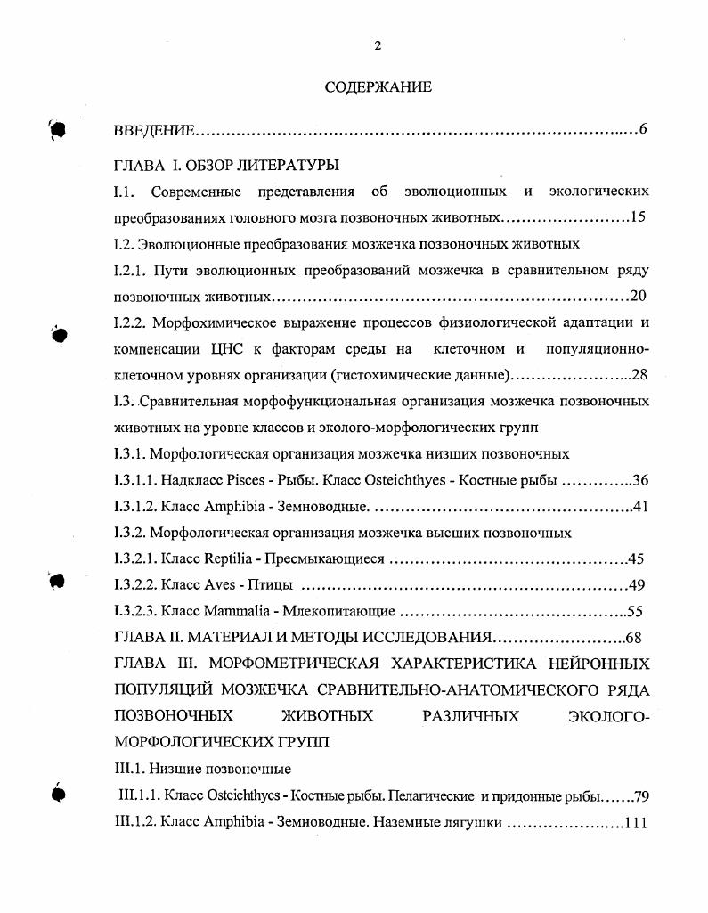 "1.2. Эволюционные преобразования мозжечка позвоночных животных