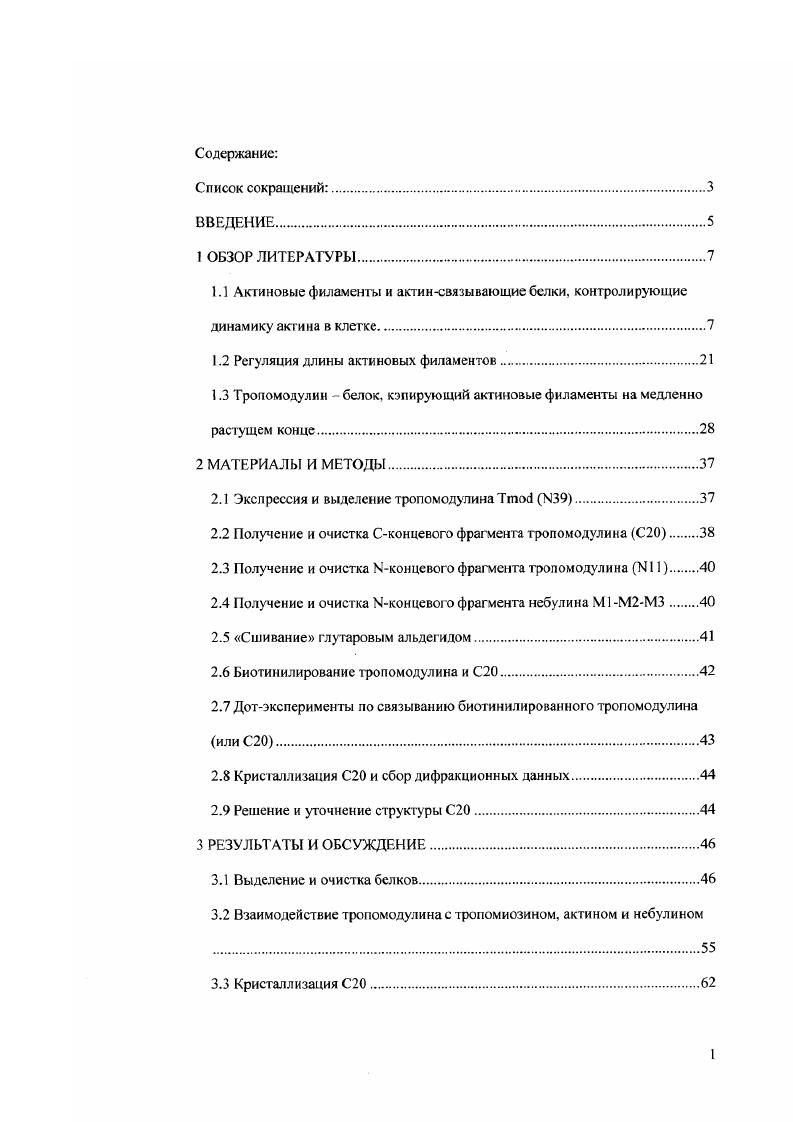 "1.2 Регуляция длины актиновых филаментов