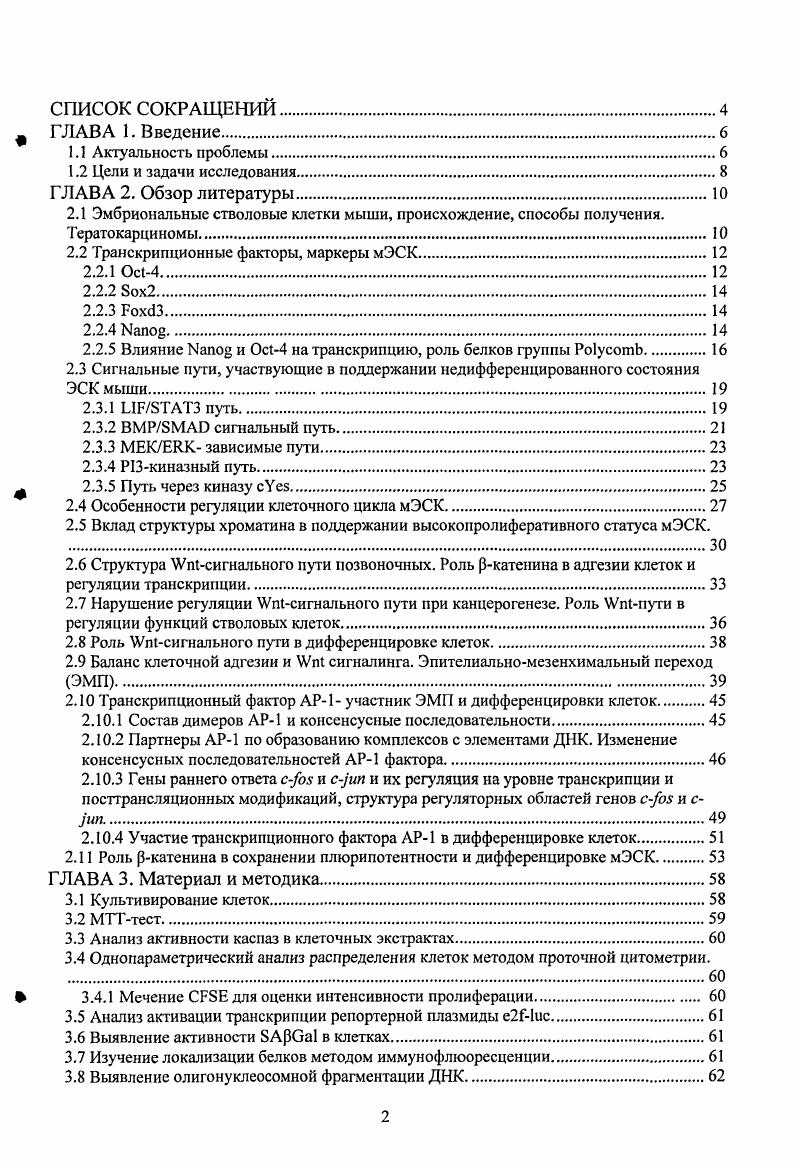 "2.2 Транскрипционные факторы, маркеры мЭСК