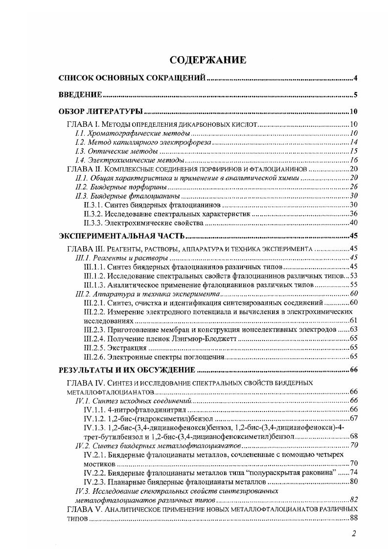 "ГЛАВА I. Методы определения дикарбоновых кислот