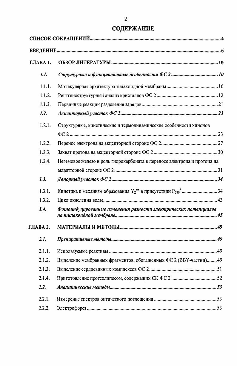 "1.1. Струтурные и функциональные особенности ФС 2
