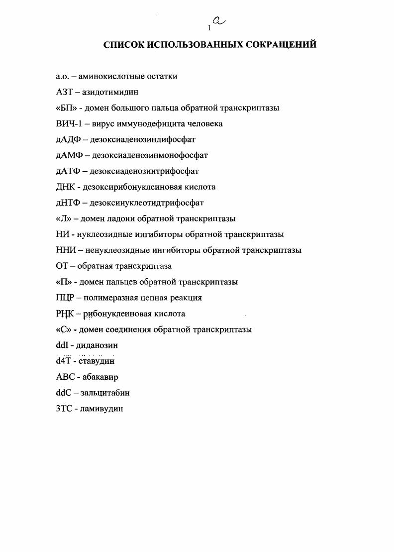 "1.2. Структурная организация обратной транскриптазы.
