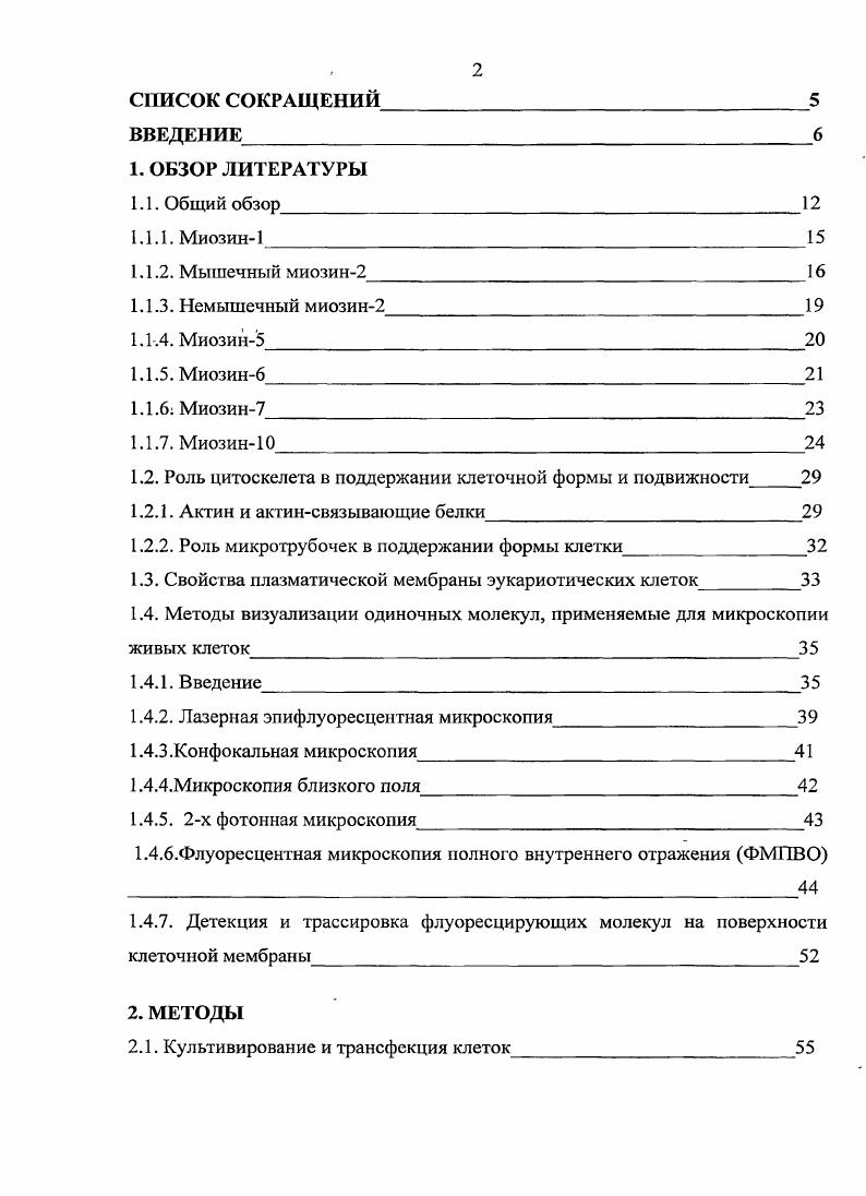 "1.2. Роль цитоскелета в поддержании клеточной формы и подвижности 