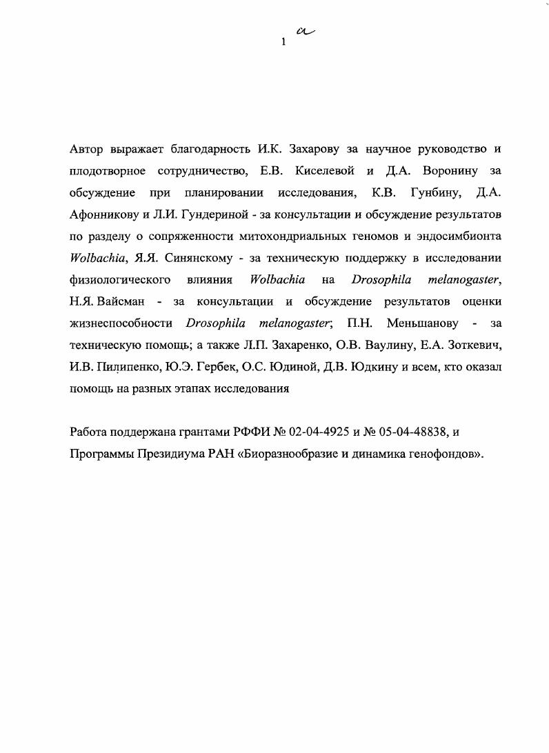 "1.1.1. Таксономичсское положение эндосимбионта i 