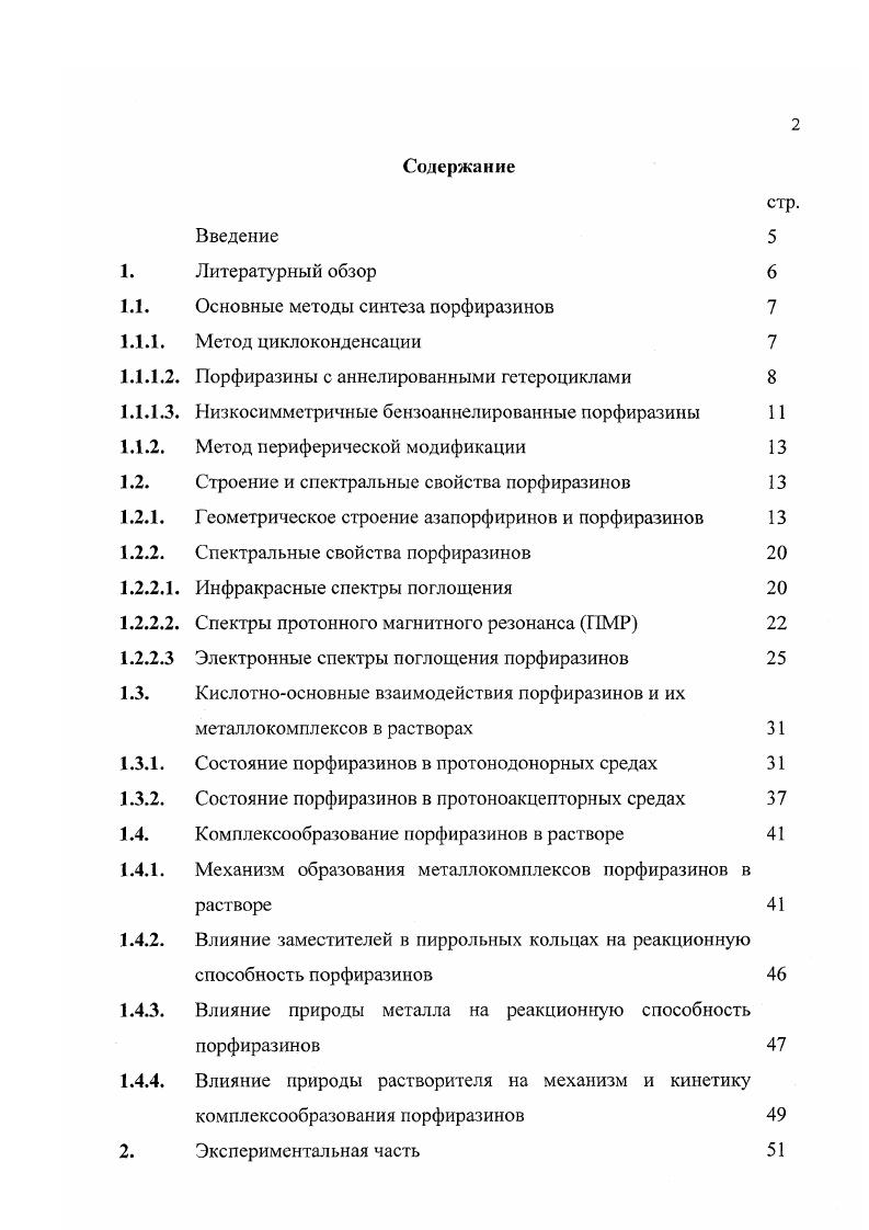 "Основные методы синтеза порфиразинов