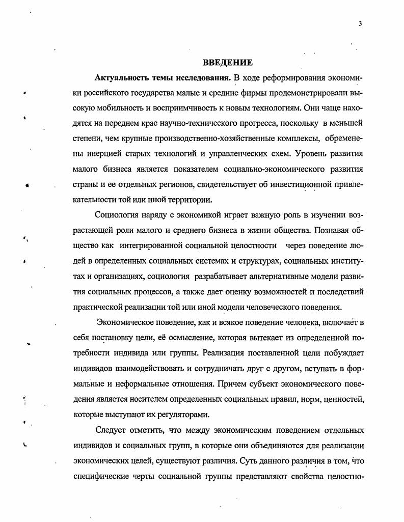 ЭКОНОМИЧЕСКОГО ПОВЕДЕНИЯ В СФЕРЕ МАЛОГО БИЗНЕСА 