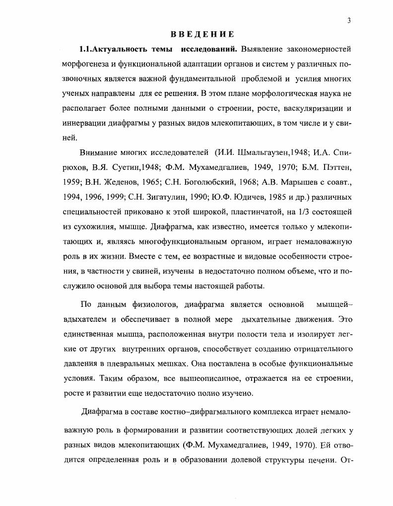 1.2. Постнатальный морфогенез диафрагмы 