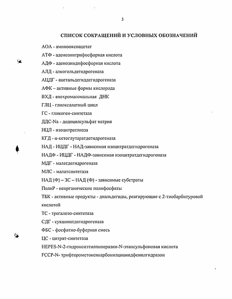 1.3. Регуляция ключевых ферментов цикла Кребса в клетках дрожжей . vii