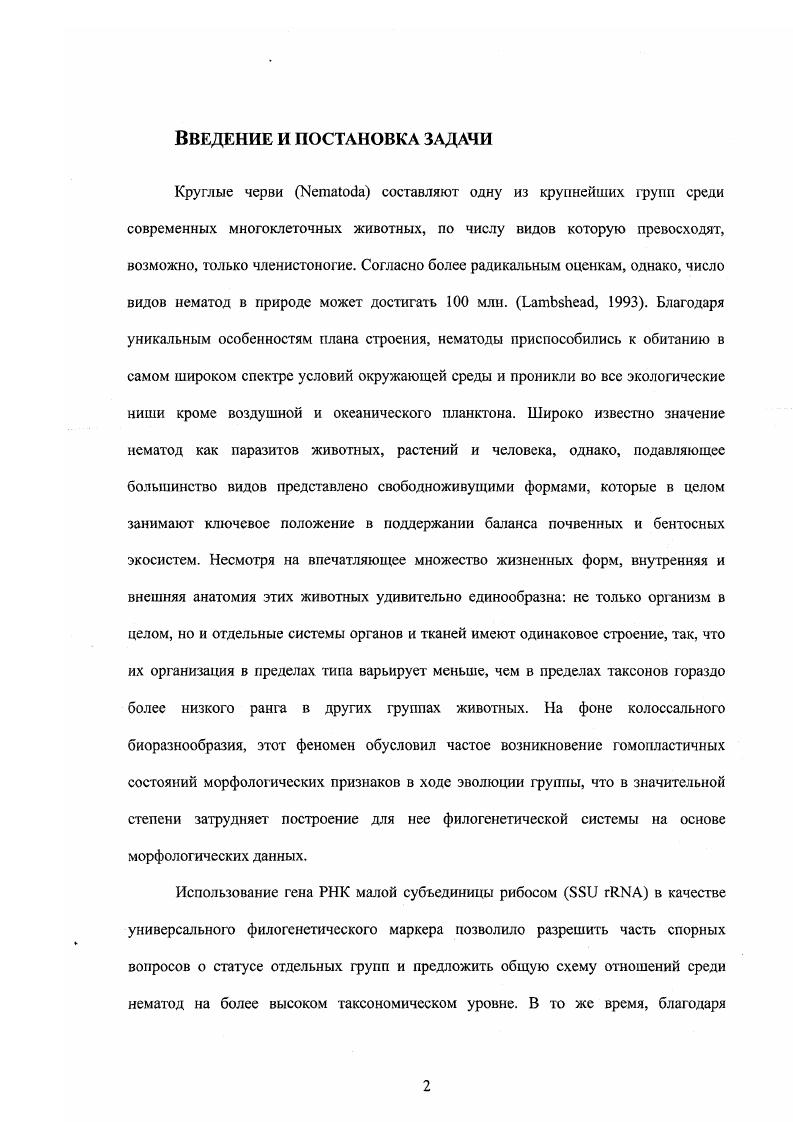 1.2. Филогения нематод в эпоху молекулярной систематики.