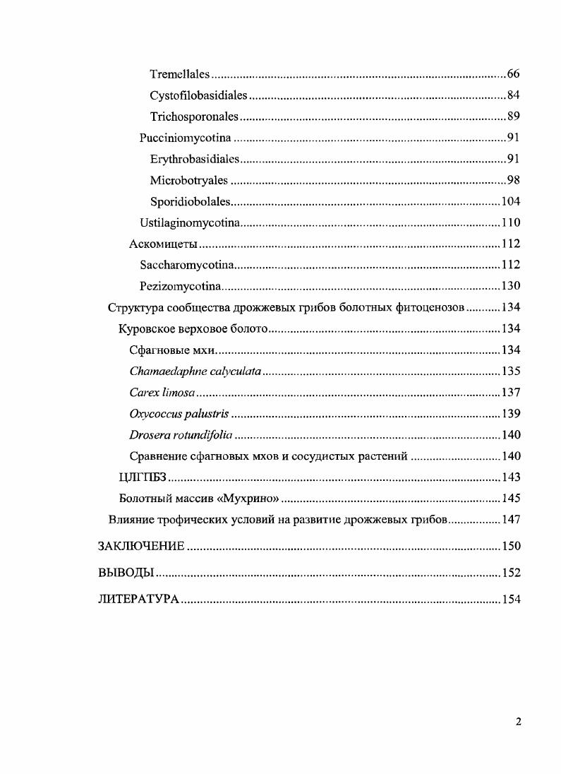 Таксономический состав дрожжей в филлосфере.