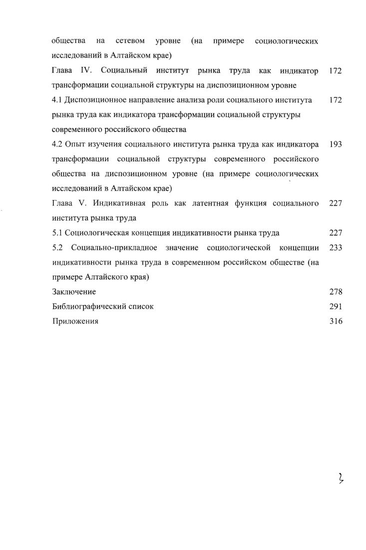 Глава II. Социальный институт рынка труда как индикатор 